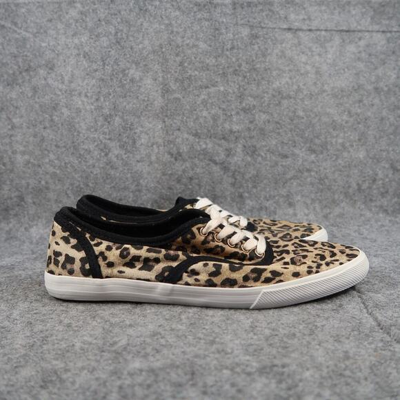 Mossimo Shoes Womens 10 Sneakers Casual Fashion Animal Print Fabric Lace Up Flat - Picture 1 of 11